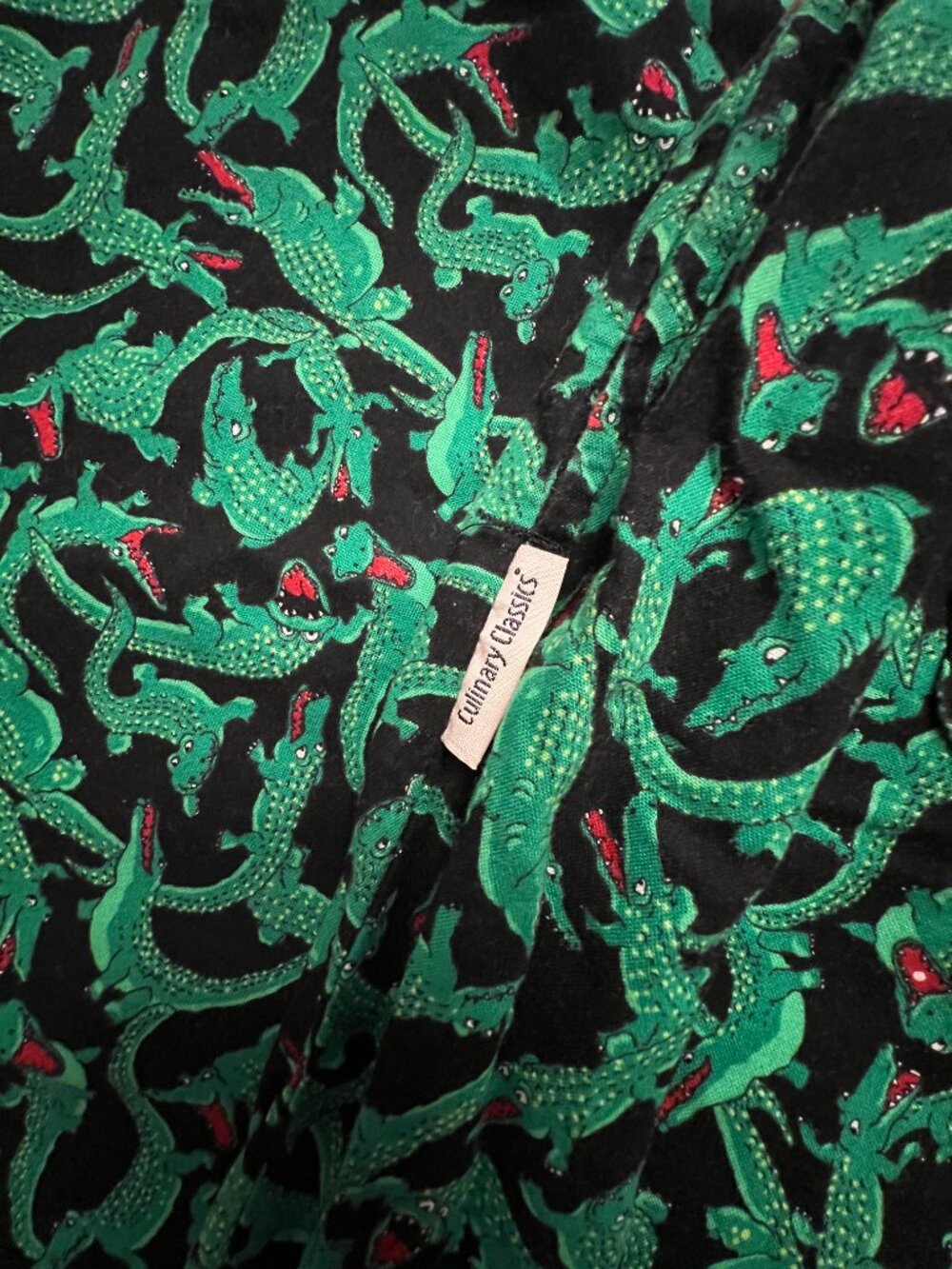 Vintage 90s Y2K Culinary Classics Chef Pants Hat 2X Alligator AOP USA Cotton - Picture 3 of 14
